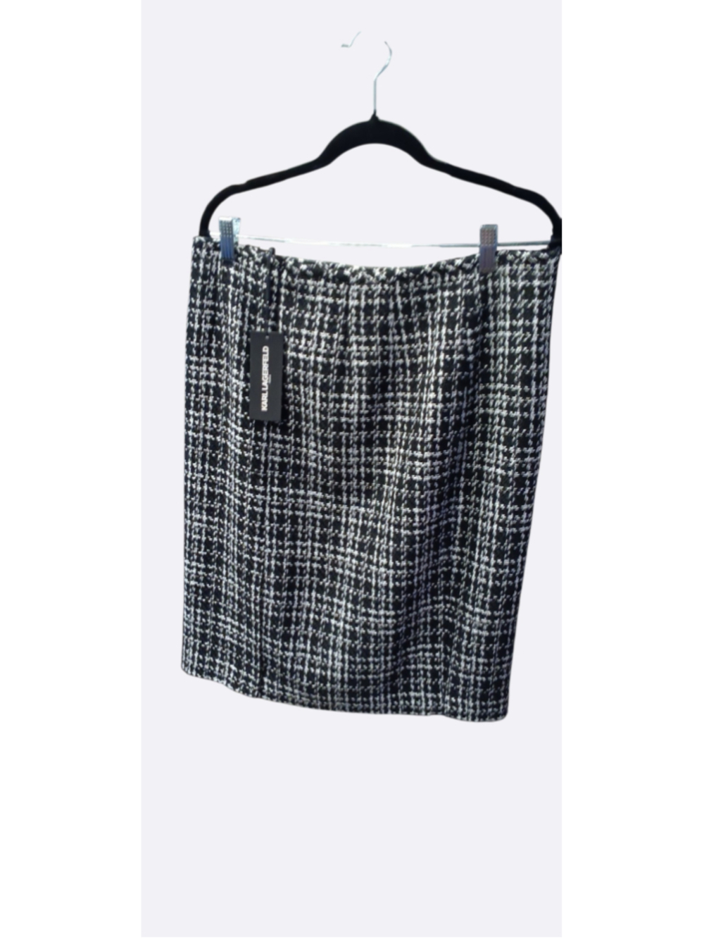 NWT Women's Karl Lagerfeld Pencil Skirt Size 12 Black White Tweed